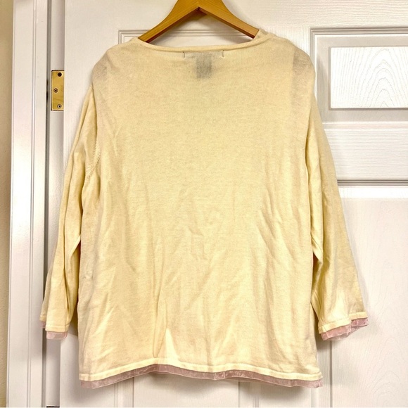 Vintage 90’ I.B Diffusion PLUS 1X 2PC Sweater Womens yellow Sequin embroidered - Picture 8 of 10